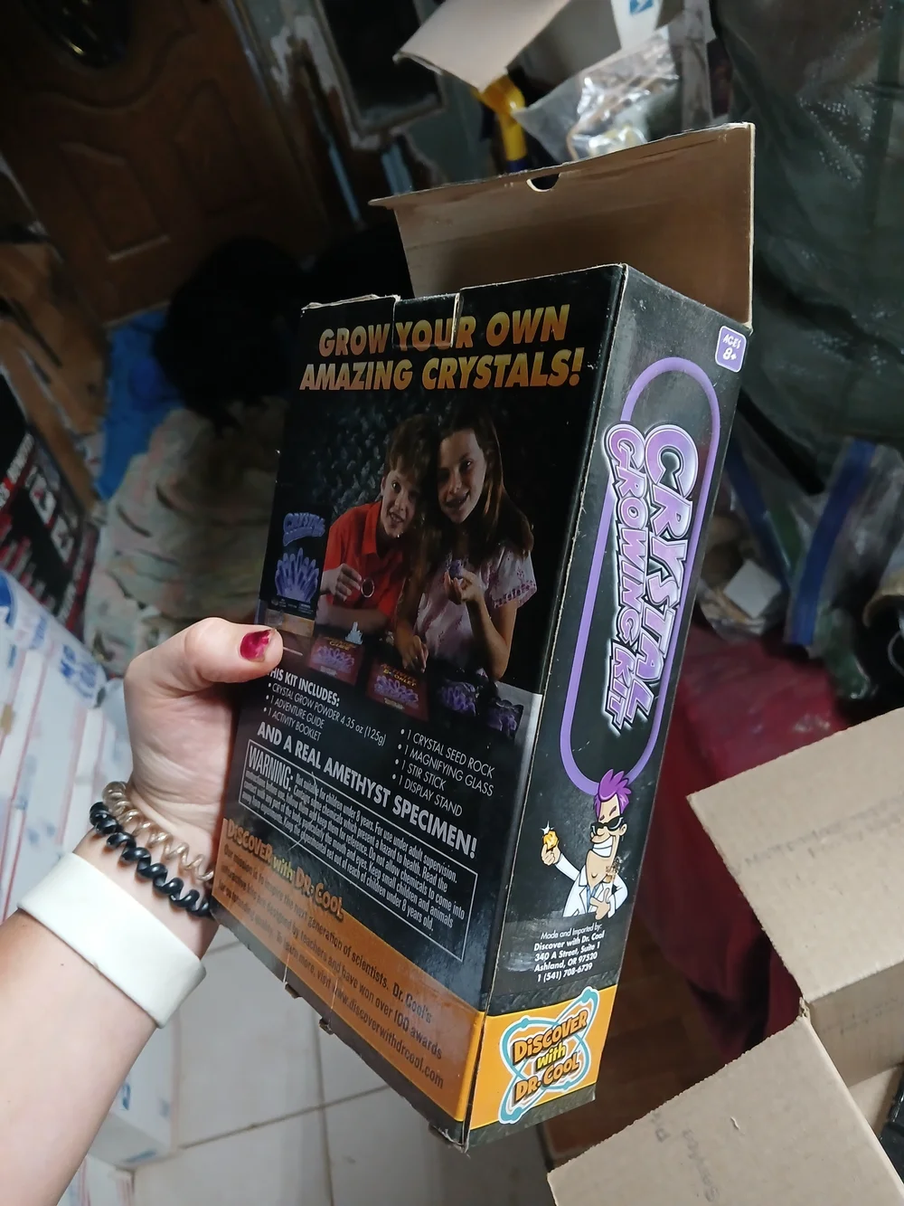 Discover with Dr. Cool Crystal Growing Kit designed for creating purple crystals
